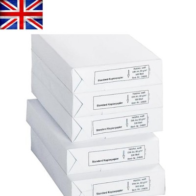 A4 Druckerpapier - 80 g/m², hellweiß, 2500 Blatt, Laser & Tintenstrahl