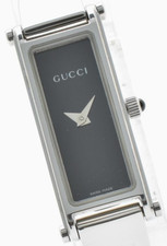 Vintage【NEAR MINT】GUCCI 1500L Silver Black WOMEN’S WATCH  Working  From Japan