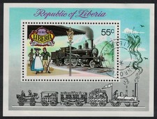 Liberia Historical Railways Steam locomotives MS 1973 CTO SG#MS1155