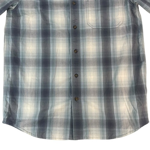 Carhartt Relaxed Fit Button Down Shirt Mens Sz M Blue Plaid Short Sleeve Pocket - Picture 3 of 13