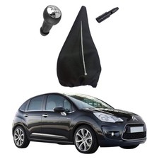 Kit Cuffia + Pomello Cambio Adatto per CITROEN C3 dal 2009 (5 Marce) - 7591CC