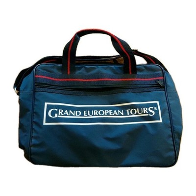 Vintage Grand European Tours Flight Duffle Footed Travel Bag Carry On