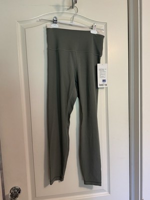NWT Lululemon Align Super High Rise Sz 8 Pant 25'' Sage Green White Waistband
