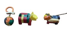 Vintage Kumiki Brain Teaser Wood Puzzle Interlocking Dog Ball Cow Lot of 3