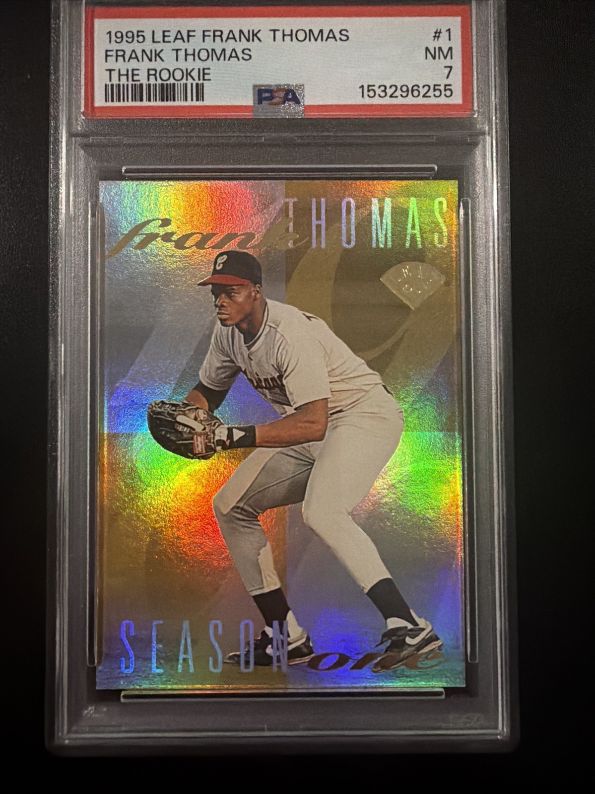 1995 Leaf Thomas Season One #1 Frank Thomas White Sox PSA 7 view 1