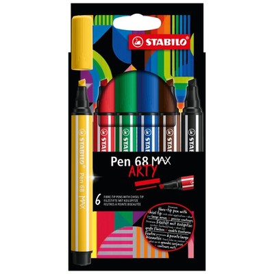 Stabilo Filzstift Pen 68 MAX 1+5mm sort. 6St.
