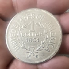 United States of America 1851 1 Dollar Fantasy Issue Coin Indian Head Design