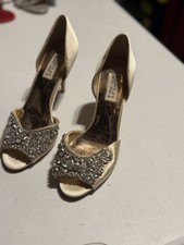BADGLEY MISCHKA Womens Paloma Ivory Satin Open Toe D-orsay, Size 7