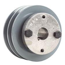 3.5" Dual Groove Belt A Section 4L Pulley with 3/4 " Sheave Bushing Cast Iron