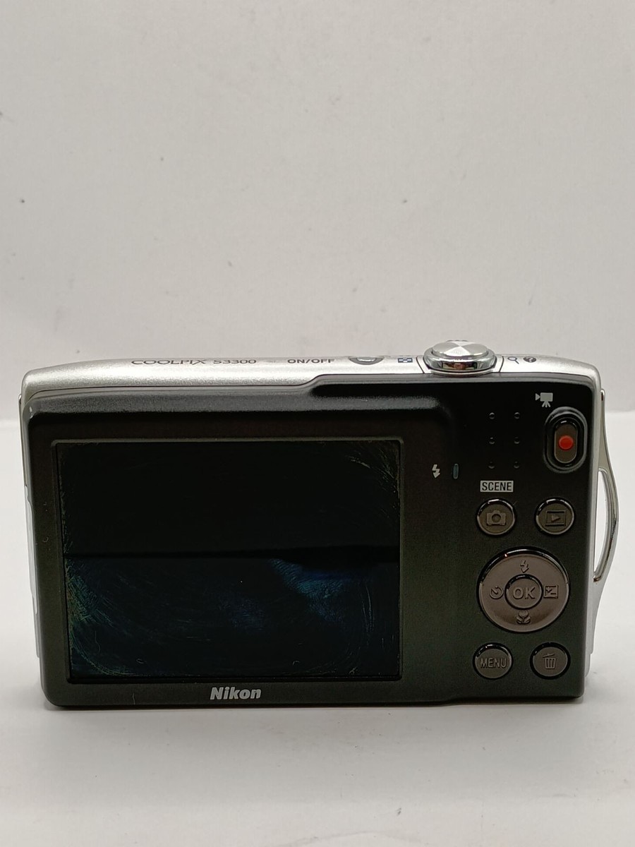 Nikon COOLPIX S3300 Silver Digital Camera 16MP Compact 6x Optical