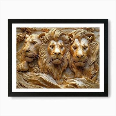 Majestic 3d Relief Artwork Of Prowl Framed Wall Art Poster Canvas Print Picture