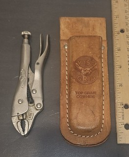 Funda de cuero de grano superior tostado 5WR CON AGARRE DE TORNILLO de colección con alicates de 5" EE. UU.