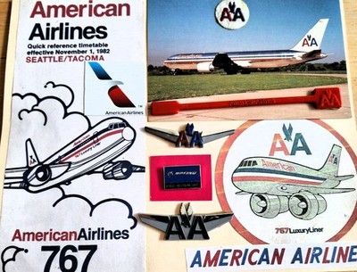 American AIRLINES Memories Collection 767 Postcard Jr Wing Fits 8x10 Frame