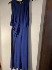 Zara Size XL Evening Dress Deep Blue Sleeveless Side Slit Long