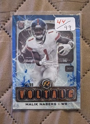 2024 Topps Resurgence - Voltaic Malik Nabers #V-6 Blue Surge Refractor /99 (RC)