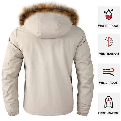 Jackets Men Thick Coats Hooded Jogger Coat Zipper Pockets Casual Streetwer Warm - Picture 2 of 19