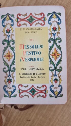 Messalino Festino e Vesperale 1953 - 2a Ed. Basilica Del Santo Vintage Antico  - Foto 1 di 4