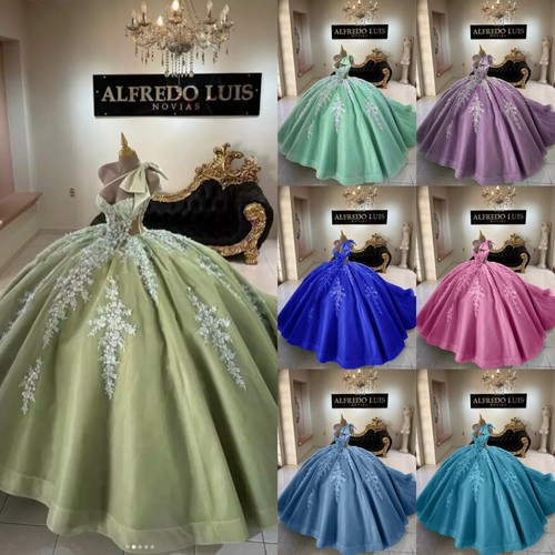 Custom Color Quinceanera Dress Dance with Bow Sweet 15 Princess Party Ball Gown - Picture 1 of 26