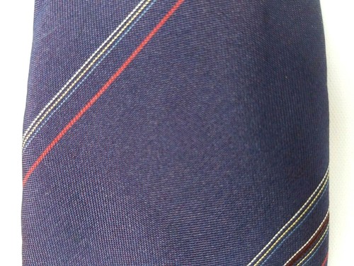 Alexander Neel Necktie Tie Mens Blue Striped Silk EUC