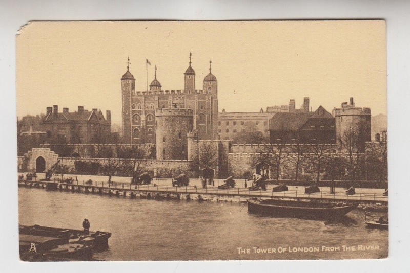 The Tower of London from the River. By Raphael Tuck & Sons Vintage