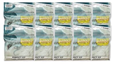 BUNDLE 10x100 Dragon Shield Standard Perfect Fit Sleeves Clear/Clear SIDELOADING