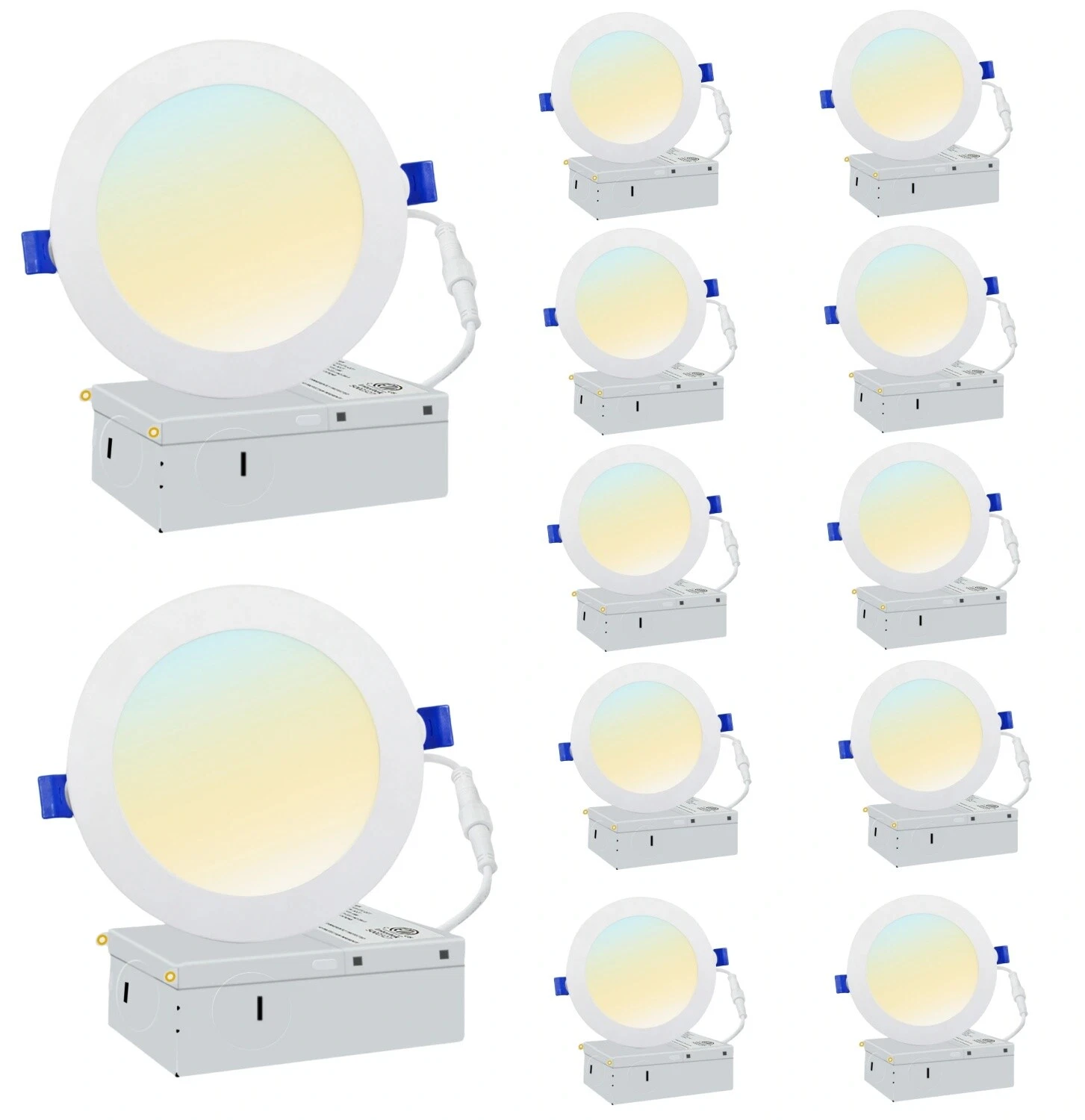 6 12 24 Pack 6" Inch Ultra Thin LED Recessed Ceiling Lights with Junction Box