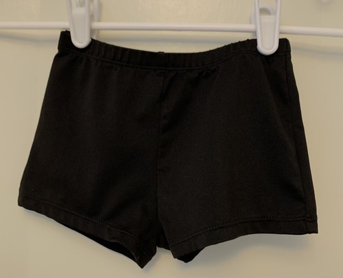 Freestyle Danskin CS Child Small 6 6X Black nylon Gymnastics dance SHORTS cheer