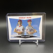 2020 Topps Archives 1960 Combo Cards #60CC-TO Mike Trout, Shohei Ohtani