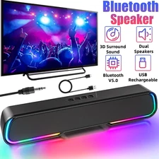 Surround Sound Bar 4 Speaker System Bluetooth Wireless Subwoofer TV Home Theater