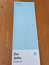 Prospekt Preisliste jetta 1987 Auto car broch...
