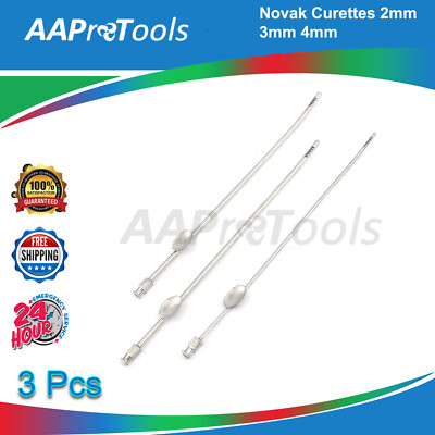 AAProTools 3 Piece Novak Curettes 2mm 3mm 4mm