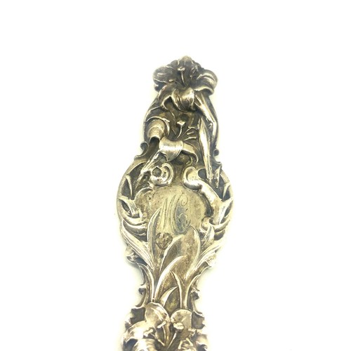 Antique 1902 Whiting Mfg. Co. Sterling Silver Oyster Fork - Lily - Picture 6 of 9