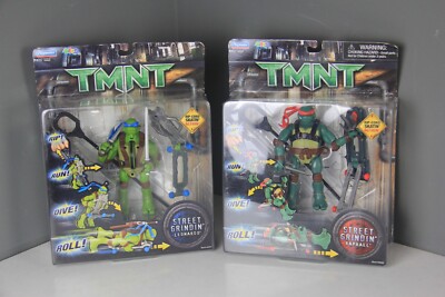 2006 TMNT STREET GRINDIN Playmates Action Figure Raphael & Leonardo