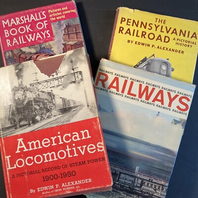 RAILROAD TRAIN BOOKS. (4)  Large vintage hard cover books. Lot E