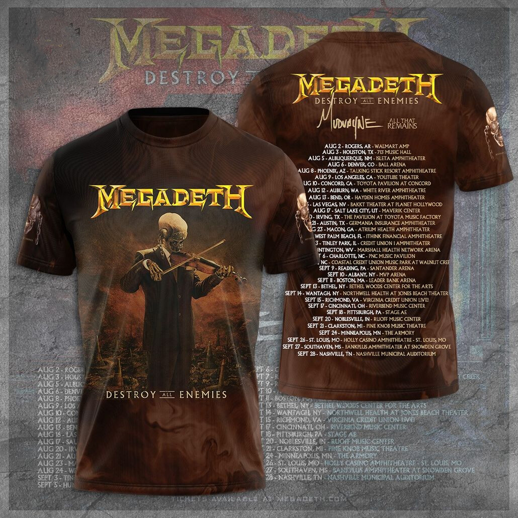半袖Tシャツ★ニューエラ★コラボレーション MEGADETH DESTROYED Megadeth Announces Destroy Destruction All Enemies Tour 2024
