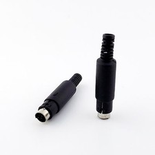 5x 5 Pin Mini DIN Mini-DIN Male Plug S-video Connector Adapter W/ Plastic Handle