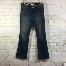 Vigoss Jagger Boot Cut Jeans Womens Size Distressed Medium Wash Stretch Whiskers