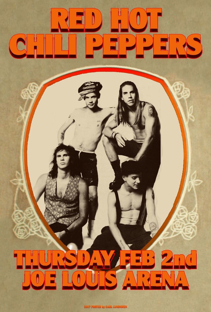 RED HOT CHILI PEPPERS DETROIT CONCERT POSTER by CARL LUNDGREN | eBay