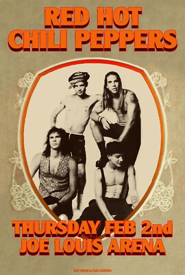 RED HOT CHILI PEPPERS DETROIT CONCERT POSTER by CARL LUNDGREN | eBay