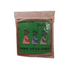 Yours Truly Vintage Christmas Ornament Kit Quilted Fabric 3 Girls 1976 Sealed