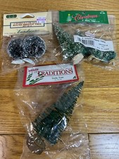 Lot Of 7 Assorted Trees For Christmas Village New Old Stock 3 Packs