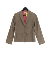 Ben Sherman Women's Blazer S Green Striped 100% Other Overcoat