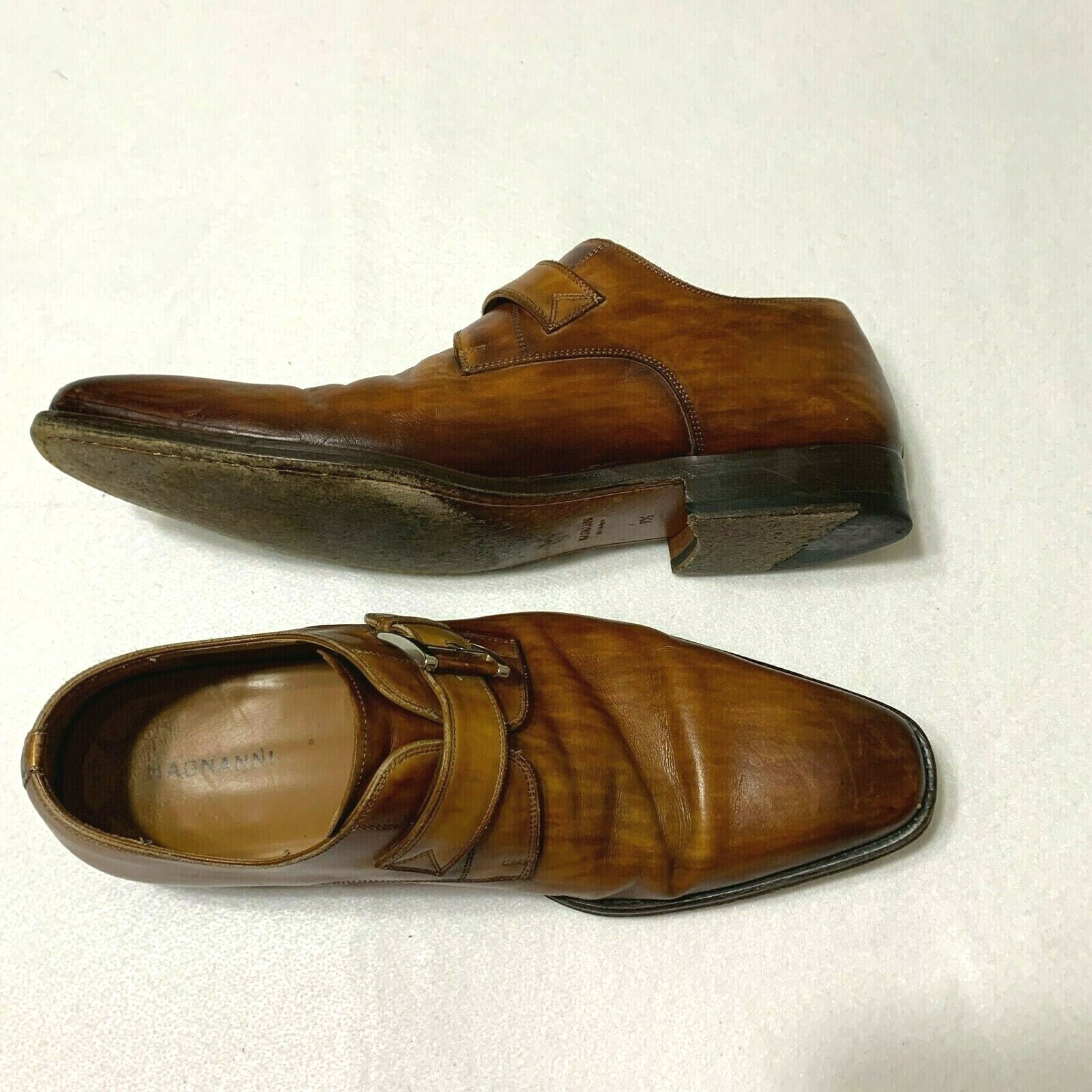 Brown Leather Buckle Loafer Shoes 