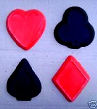 Playing card molds diamond spade hearts club plaster concrete mould apx 5" each