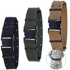 Tactical Pistol Belt Metal Clip Attach Buckle Military Combat Outdoor Heavy Duty