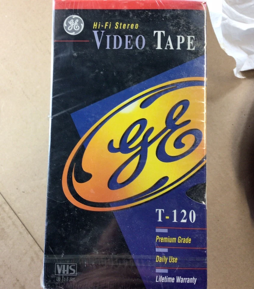 Paquete de 10 cintas de casete de video VHS en blanco GE T-120 6 horas selladas nuevas Foto 4 de 4