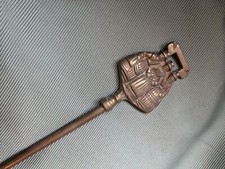 VINTAGE BRASS 43cm  TOASTING FORK with 3 WELSH LADIES FINIAL 43cm