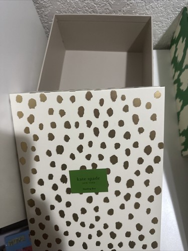 KATE SPADE Gold Flamingo Dot& Green NESTING BOXES Set Of 2 New - Picture 10 of 14
