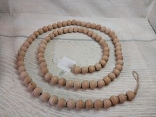 New Natural Wood Bead Garland Decor Holiday Crafts Christmas Tree Fall Mantel 6'