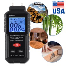 Digital LCD Wood Moisture Meter Detector Tester Wood Firewood Paper Cardboard  